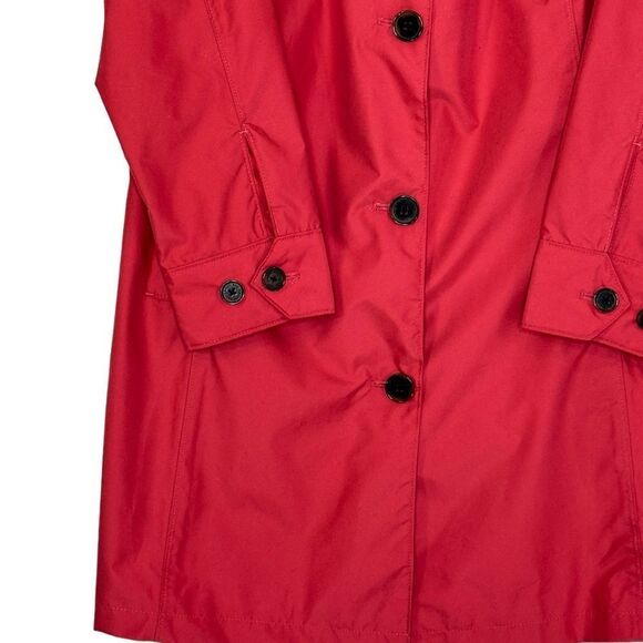 Lands End Magenta Button Up Trench Rain Jacket| Size M - Picture 3 of 8